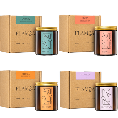 Zestaw 4 świec zapachowych FLAMQA